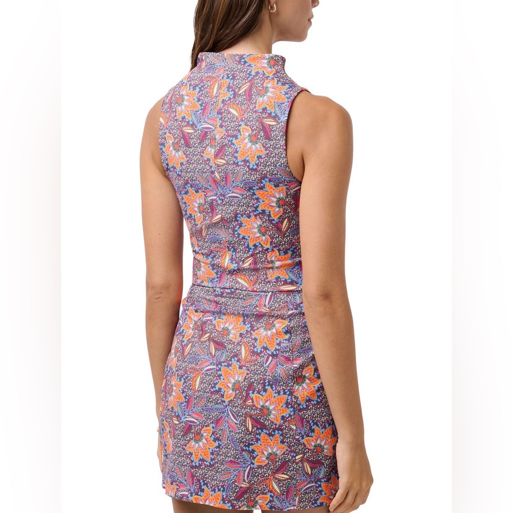 Women’s Travis Mathew Sunfire Movement Zip Golf Floral Tank Top - Picture 11 of 12